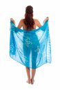 Sarong Pareo Wickelrock Dhoti Loop Tuch Strandtuch Handtuch Schal Hell Blau Delfin