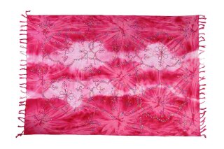Sarong Pareo Wickelrock Strandtuch Lunghi Dhoti Tuch Schal Pailletten Pink