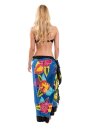 Sarong Pareo Wickelrock Dhoti Lunghi Tuch Strandtuch Blume Knall Bunt Wickeltuch