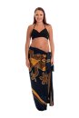 Sarong Pareo Wickelrock Dhoti Lunghi Tuch Strandtuch Blau...