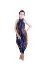 Sarong Pareo Wickelrock Dhoti Lunghi Tuch Strandtuch Blau Gecko Batik Schal