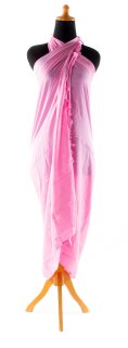 XL Sarong Wickelkleid Strandkleid Pareo Saunatuch Strandtuch Wickelrock Handtuch Schal ca 250cm x 120cm Schlicht Unisex Rosa