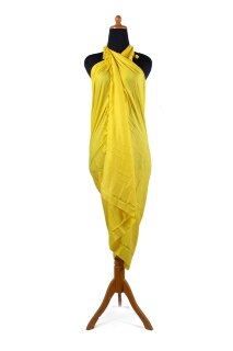 XL Sarong Wickelkleid Strandkleid Pareo Saunatuch Strandtuch Wickelrock Handtuch Schal ca 180cm x 115cm Schlicht Unisex Gelb