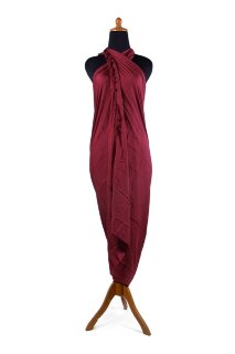 XL Sarong Wickelkleid Strandkleid Pareo Saunatuch Strandtuch Wickelrock Handtuch Schal ca 180cm x 115cm Schlicht Unisex Dunkel Rot