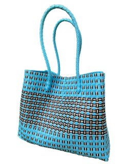 Badetasche Einkaufskorb große Strandtasche Familie Beach Bag Groß - Blau, Schwarz, Weiß