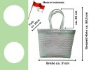 Badetasche Einkaufskorb große Strandtasche Familie Beach Bag Groß - Weiß Schwarz Grün