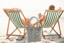 Badetasche Einkaufskorb große Strandtasche Familie Beach Bag Groß - Weiß Schwarz
