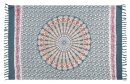 Sarong Pareo Mandala mit Fransen - Grau Bunt Elefant Pfau