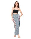 Sarong Pareo Mandala mit Fransen - Grau Bunt Elefant Pfau