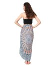 Sarong Pareo Mandala mit Fransen - Grau Bunt Elefant Pfau