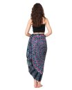 Sarong Pareo Mandala mit Fransen - Pfauen Auge Grau Töne