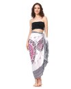 Sarong Pareo Mandala mit Fransen - Boho Style Weiß Bunt Pink