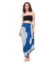 Sarong Mandala blau/weiß Blumenmuster