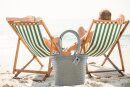 Badetasche Einkaufskorb große Strandtasche Familie Beach Bag Groß - Weiß Schwarz Blau